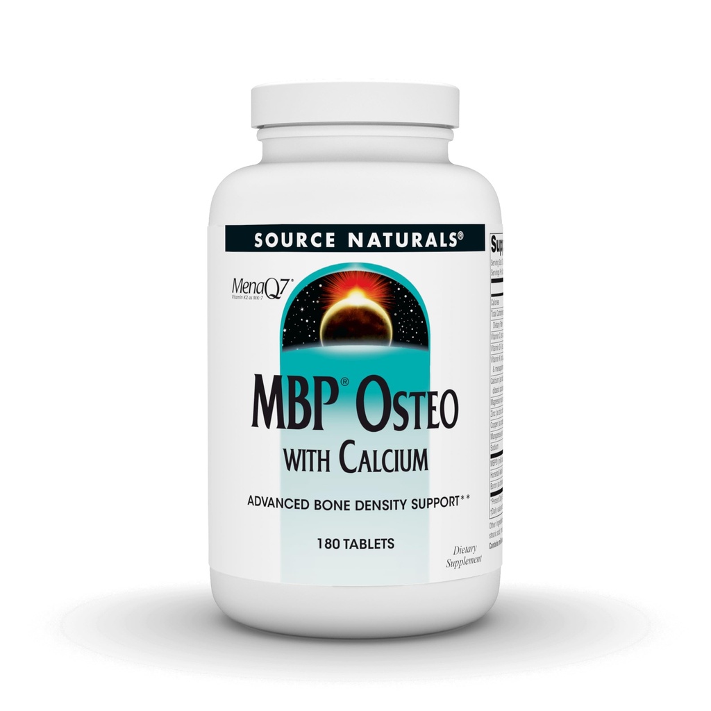 Fonte Natural MBP Osteo com cálcio, suporte de densidade óssea avançada*, 180 comprimidos