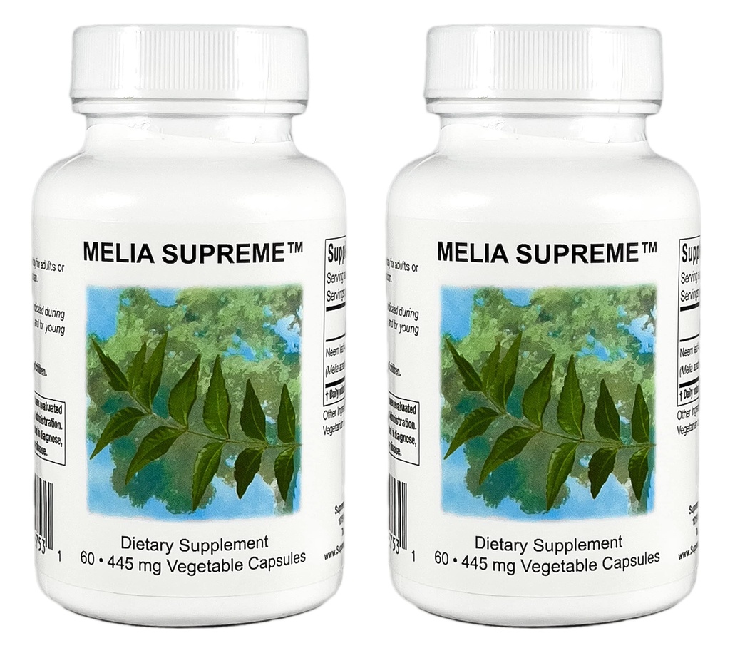 Supreme Nutrition Melia Supreme, 60 cápsulas vegetarianas de folhas de Neem em pó puro (Pack of 2)