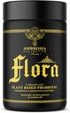Ambrosia Flora Enzimas Digestivas com Probióticos e Prebióticos, Planta com base Gut suplemento de saúde, 32 bilhões UFC, Vegan Probiótico para Saúde Digestiva (30 Servos)