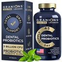 Probióticos dentários para dentes e gengivas - Breath fresco Lactobacillus Salivarius Probiótico para mulheres e homens - Probióticos orais para boca mau respiração Probiótico dentário para a saúde da boca - 45 comprimidos de hortelã