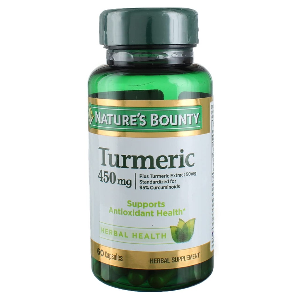 Natureza Bounty Turmeric 450 mg Cápsulas - 60 ct, Embalagem de 3