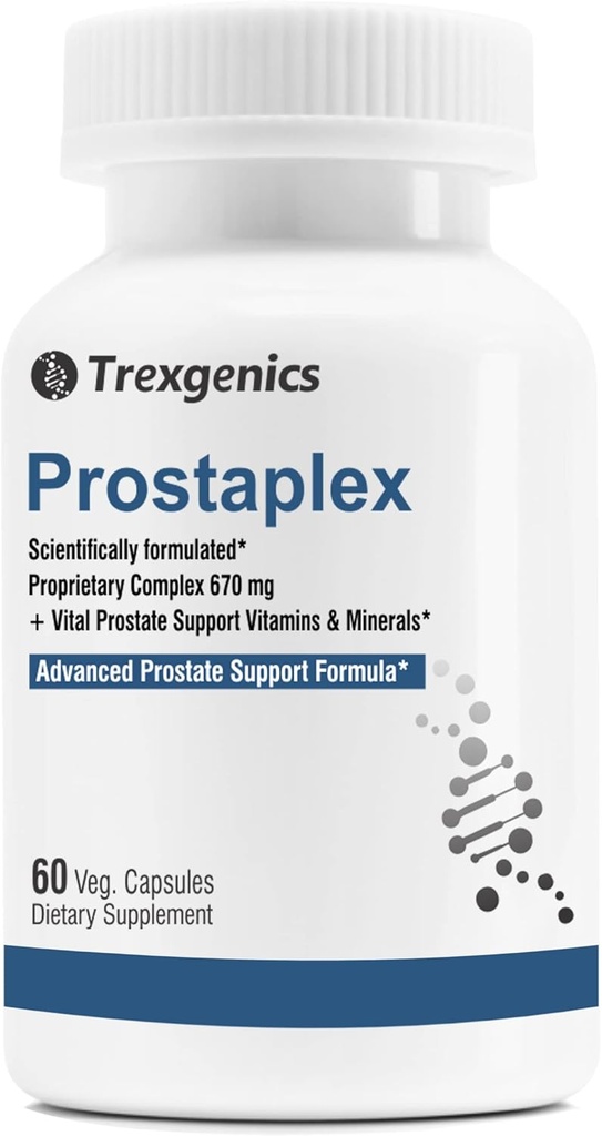 Trexgenics PROSTAPLEX Prostate Advanced Health with beta-sitosterol, Saw Palmetto Sting Nettle pygeum Pumpkin Quercetin lycopene Selenium Vitamina D3 Zinc Boron e K2-7 (60 Cápsulas Veg)