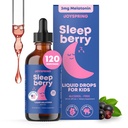 JoySpring SleepBerry - Crianças Melatonina Líquido - 3MG Melatonina com D3 e Elderberry - Líquido sem Açúcar para Crianças e Adolescentes – Gentil Natural Suporte ao Sono Fórmula (4 fl oz)