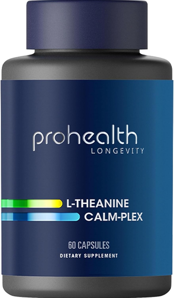 ProHealth L-Theanina Calm-Plex com GABA e 5-HTP (Sunteanina) (100 mg, 60 cápsulas médias)