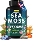 Sea Moss Capsule Complex with Sea Moss, Black Seed Oil, Aşhwagandha, Ginger & Vitaminas C, D3-120 Cápsulas, Suplementos Superalimentares - Pílulas de Seamoss Avançadas, Pílulas de Musgo do Mar Selvagem, Made in USA
