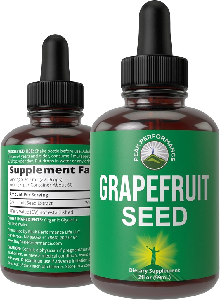 Sementes de toranja Extrair líquido gotas Suplemento. Vegan GSE Extrato de semente de toranja para mulheres e homens. Zero açúcar, Não amargo. para imune, Suporte digestivo. Óleo sem glúten. Tome Orally