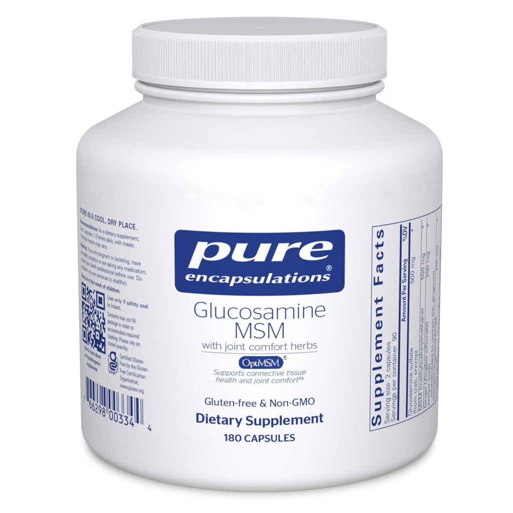 Encapsulamentos puros Glucosamina HSH □ Suplemento para Apoio Conjunto, Mobilidade, Conforto, Saúde Cartilagem e Tecido Conectivo* 180 Cápsulas