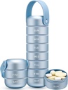 Organizador de pílulas semanal de metal Zannaki, caixa de pílulas de viagem grande 7 dias, caso de pílula diária impermeável com alça de silicone, suporte de pílulas portátil de liga de alumínio para a vitamina, medicina, suplemento, pílulas