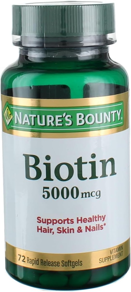 Biotin 5000mcg - 72 softgels (Pacote de 2)