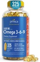 Omega 3-6-9 Suplemento dietético (325 CT.) - Promover a função visual e saúde ocular - Apoiar o coração, saúde cardiovascular, pele saudável, cabelo e saúde geral (Omega 3-6-9)