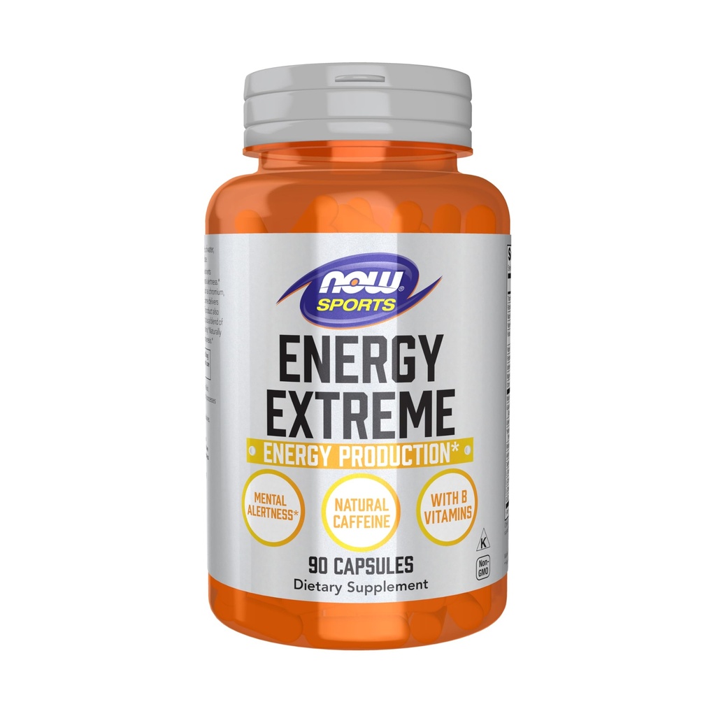 NOW Foods Sports Nutrition, Sports Energy Extreme com vitaminas B e outros cofatores, como Chromium, Magnesium Malate e Carnitine, 90 Veg Cápsulas