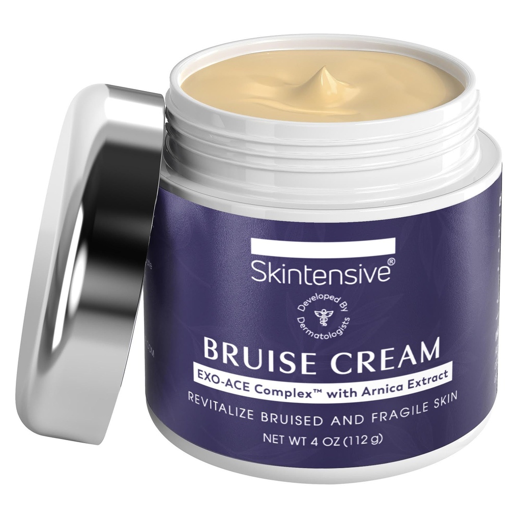 SKINTENSIVE Arnica Bruise Creme para pele fina - Hidratante, Vitamina K C e E, Renovação da pele, 4 Oz