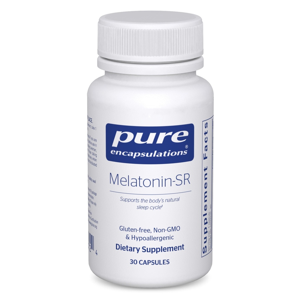 Encapsulamentos puros Melatonina-SR - Melatonina de libertação estendida - Suporta sono repousante* - Suplemento do sono - Gluten Free & Vegan - 30 Cápsulas