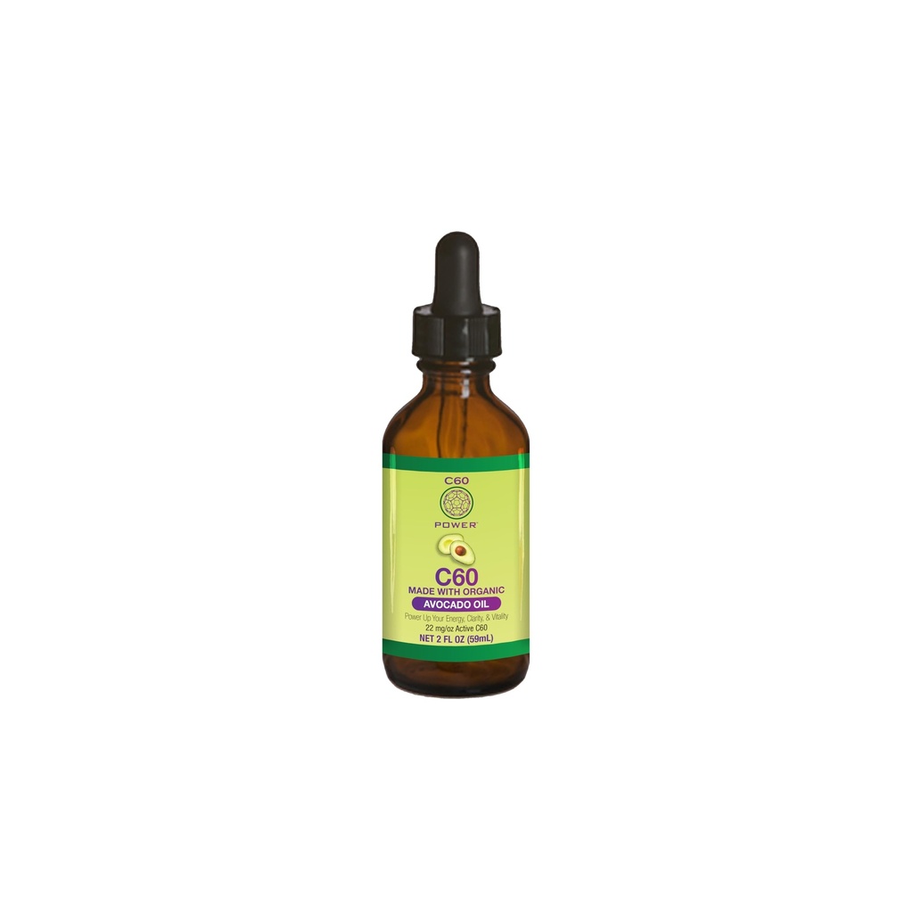 C60 Power C60 em Óleo de Abacate Orgânico - Apoio ao Bem-Estar Natural para Homens e Mulheres, 99,99% Puro de Carbon Fullerenes, Promove Energia, Clareza Mental, & Stamina - 2 fl oz garrafa