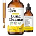Wild & Organic Lung Cleanse Detox Tintura - Mullein Drops para pulmões - Herbal Mullein Extract Supplement - Vegan, Drops Alcohol-Free - 4 fl oz