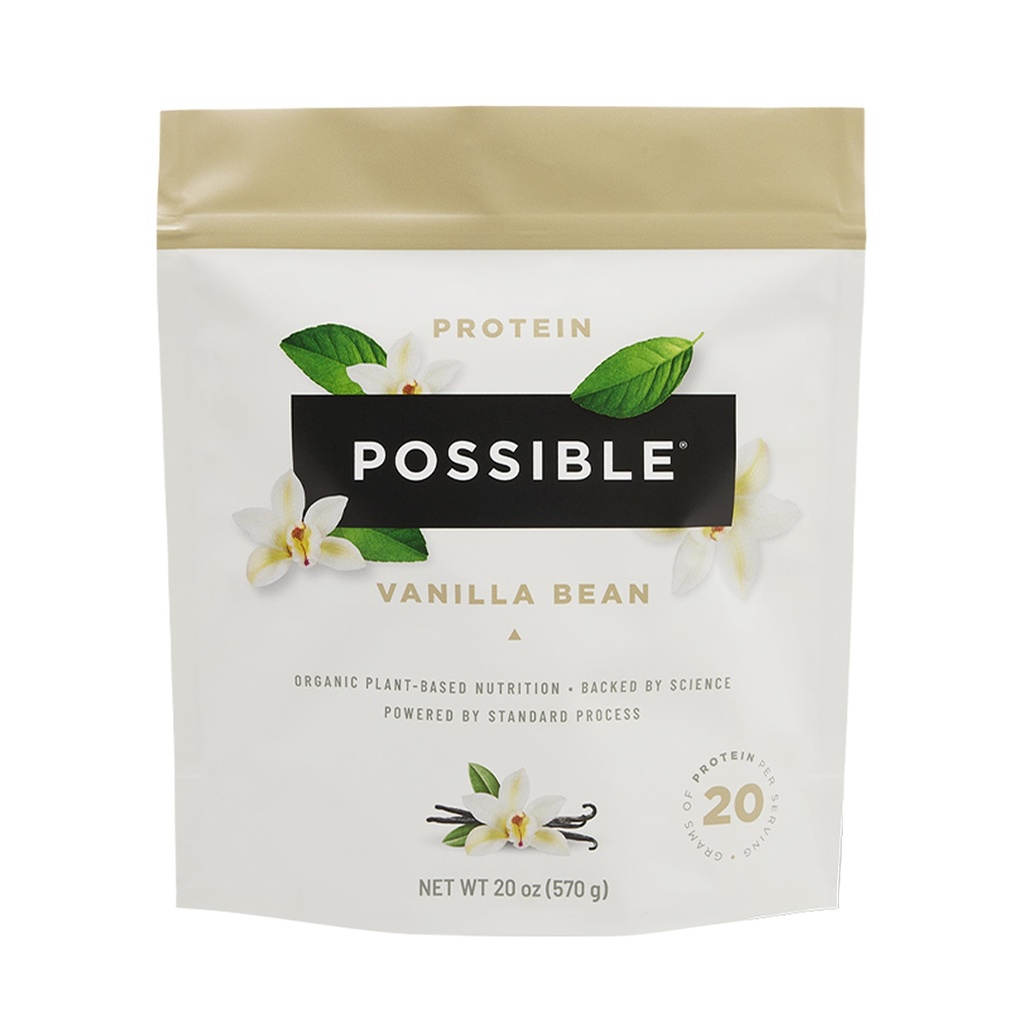 Protein Powder Vanilla Bean - 20g de Vegan, Planta-based Protein Mix - Non-GMO, Non-Dairy, Gluten-Free - 3.5g de BCAAs - 9 Aminoácidos Essenciais - 15-Day Suprimento - 1 Bolsa, 15 Servings