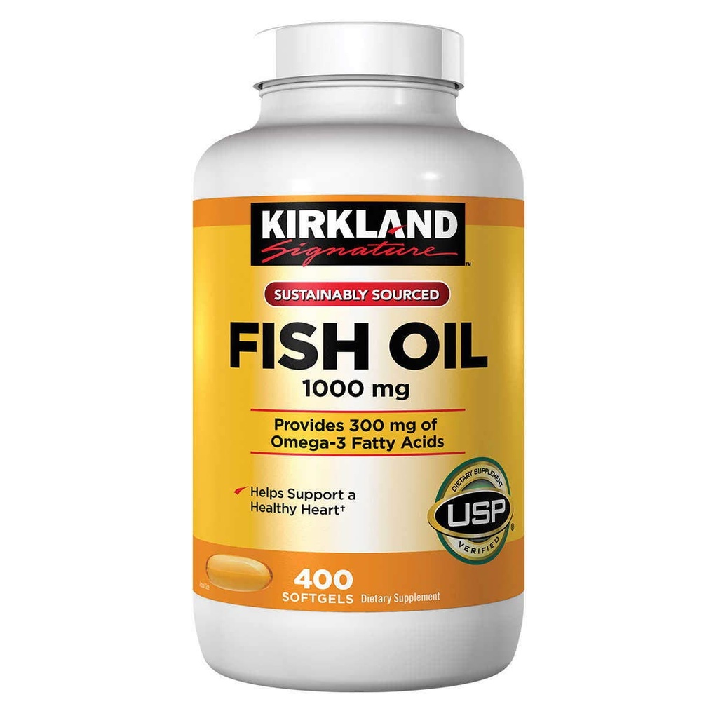 Kirkland assinatura Natural Fish Oil 1000 mg com 300 mg Omega-3 - 400 ct (Pacote de 2)