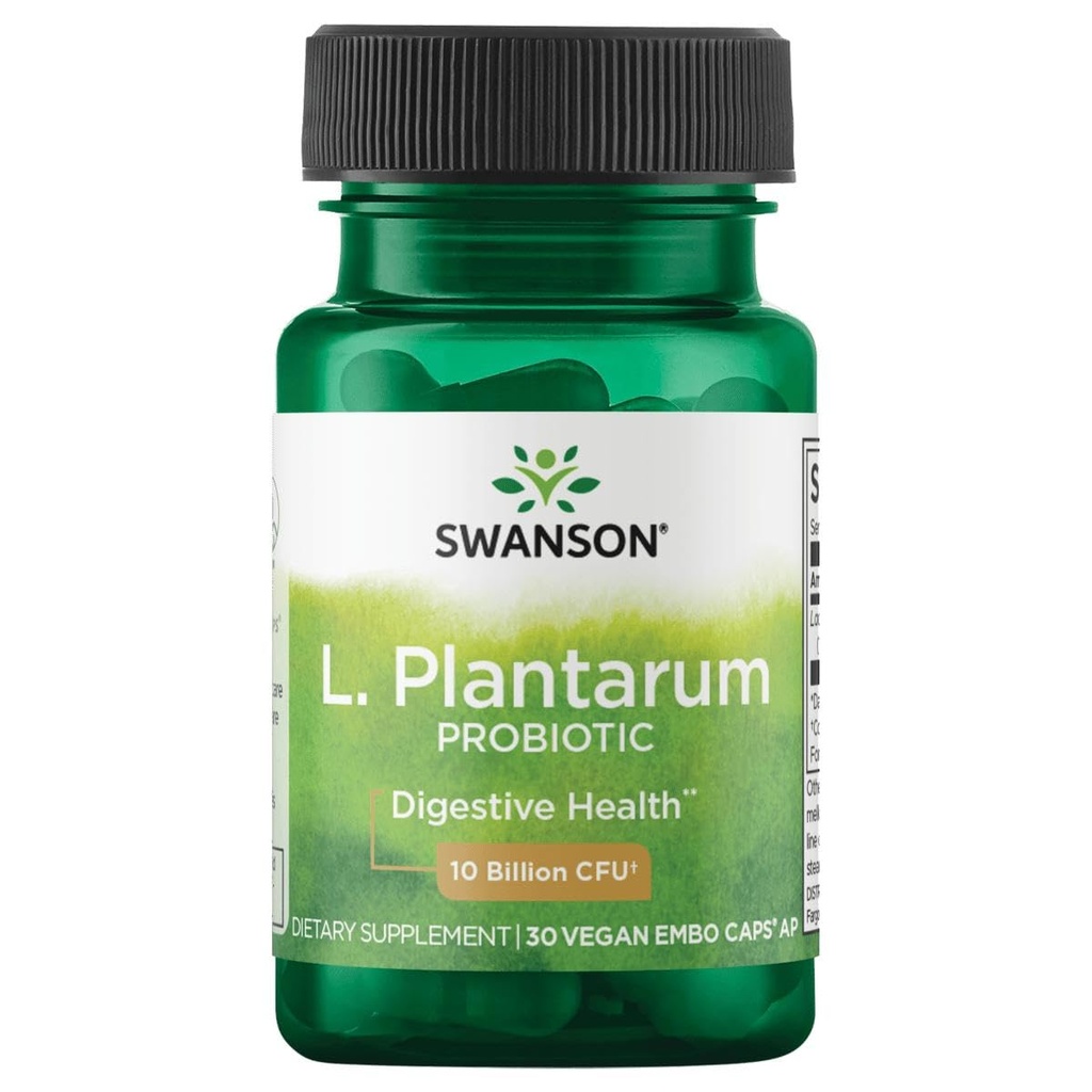 Swanson L. Plantarum - Suplemento Digestivo Promovendo Balanço Gastrointestinal e Regularidade Bowel - Fórmula Natural para ajudar a reduzir o inchaço - (30 Cápsulas Veggie)