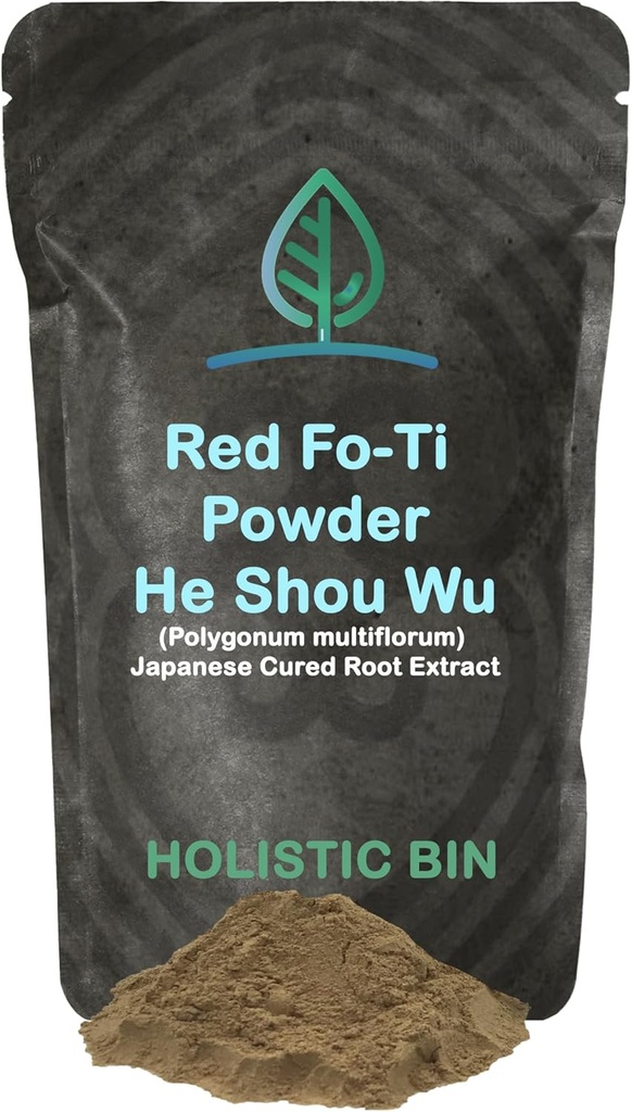 Japonês Bin Holistic He Shou Wu Fo Ti Powder Potent Fermented Herbal Extract for Vitality - Wild Colhida no Japão - Pure Fo Ti for Hair Health Support - Propriedades antioxidantes e antienvelhecimento