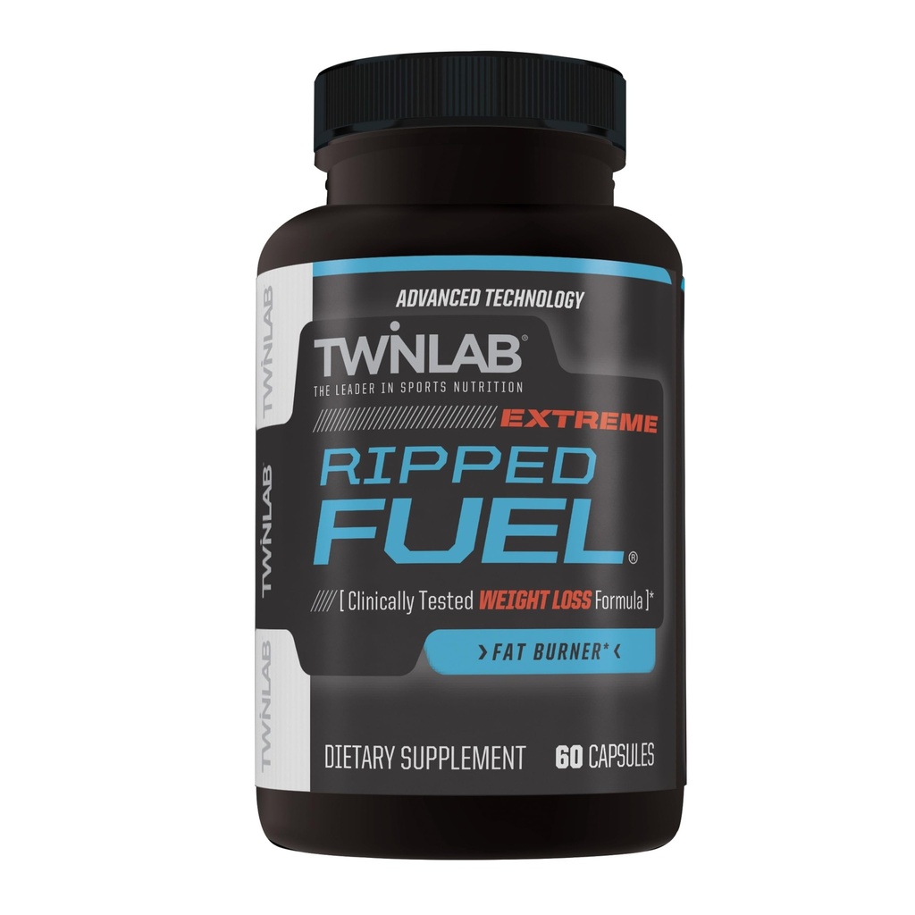 Twinlab Ripped Fuel Extreme - Suplemento de energia para apoiar o gerenciamento de peso e saúde muscular - 60 Cápsulas