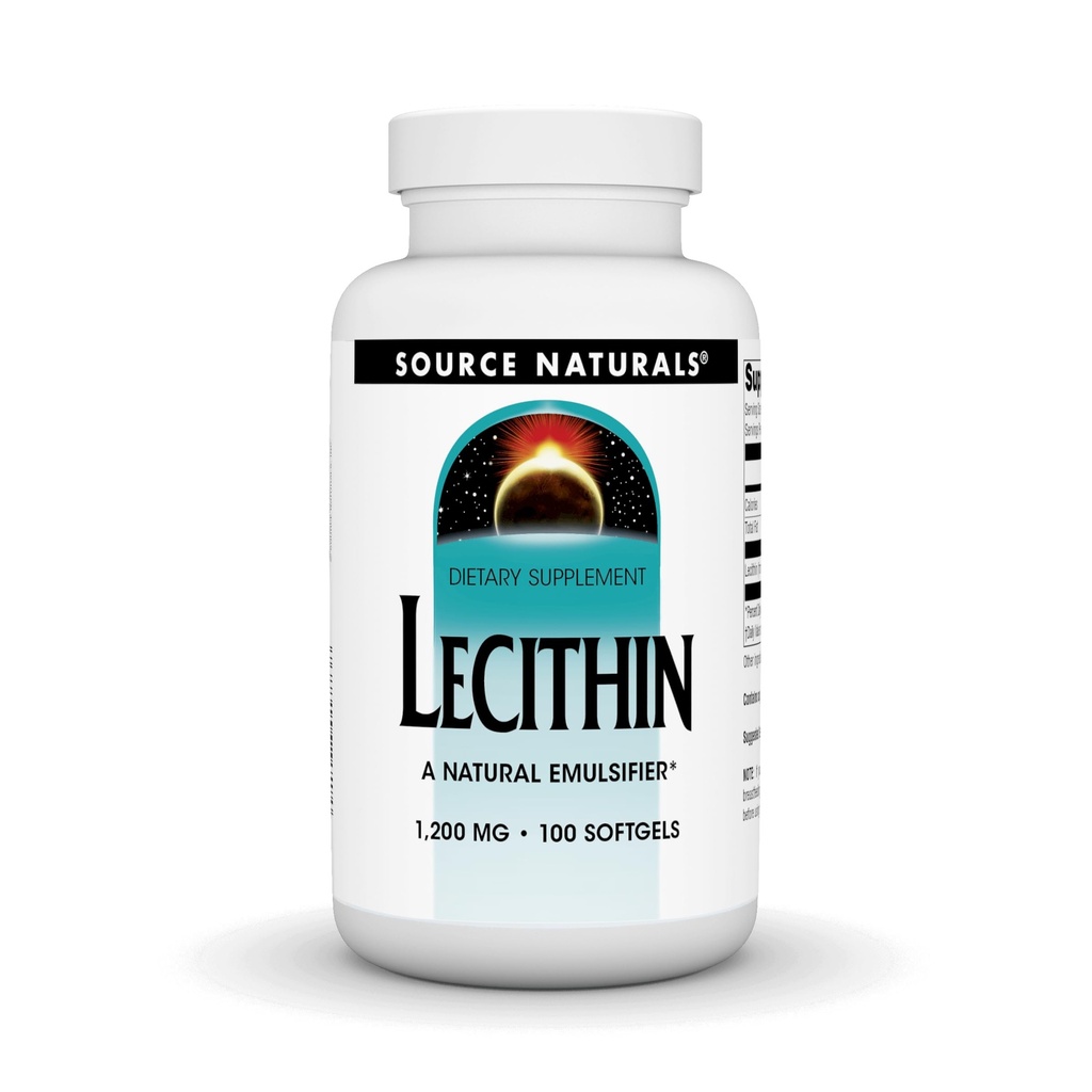 Fonte Naturals Lecitina 1200 mg, Um Emulsificante Natural - 100 Softgels