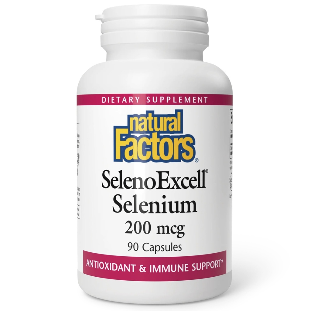 Factores Naturais, SelenoExcell Selenium 200mcg, Antioxidante e Suporte Imune, 90 Cápsulas