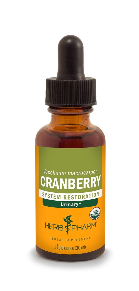 Herb Pharm certificado Cranberry extrato líquido orgânico para suporte de trato urinário - 1 onça