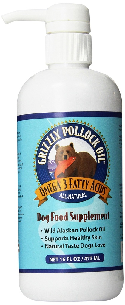 Grizzly Pollock Oil Dog Suplemento Alimentar, 16 Onça
