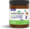 Wellements Organic Children's Elderberry Gummy (Gummies de apoio imune diário para crianças), feito com vitamina C e zinco, USDA Certified Organic, sem cores artificiais