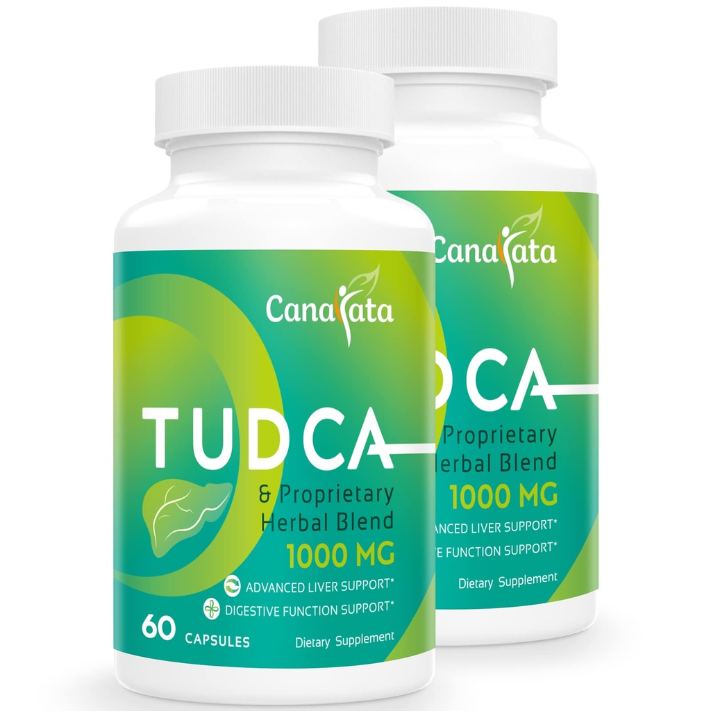 TUDCA Suplementos de suporte de fígado 1000mg - 120 Cápsulas Vegan, TUDCA Bile Sals com leite Thistle Fórmula mistura de ervas para limpeza de fígado e reparação