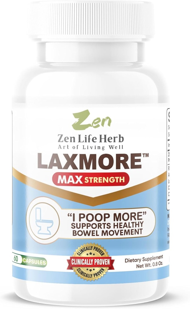 ZEN VIDA HERB LAXMORE I Poop mais força máxima 100% natural planta-baseada Suplemento (60 cápsulas)