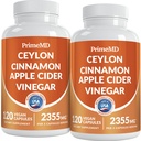 Cápsulas de Cinnamon de 5 em 1 Ceilão 2355mg - Cápsulas de Vinagre de Cidra de Apple com Açafrão, Panax Ginseng e Bioperine (120 Count, Pack of 2)