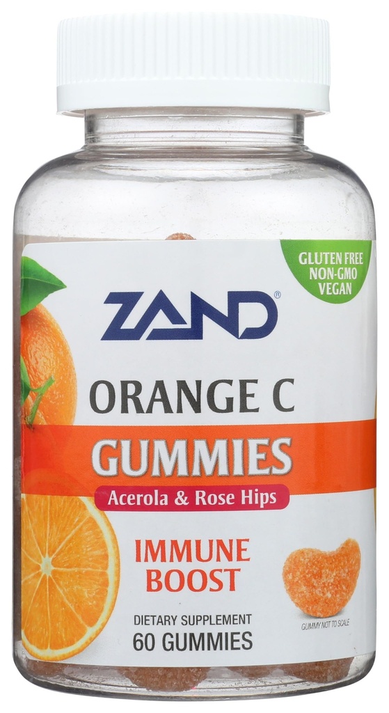 ZAND imunidade laranja vitamina C chicletes, bem-estar e Imune suplemento de apoio, mastigável vitamina C w / Citrus bioflavonoides, Rose HIPS e Acerola, Vegan, Gluten Free, 60-Day Garantia, 30 Servings