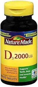 Vitamina D3 2000 UI Comprimidos 100 ea (embalagem de 2)