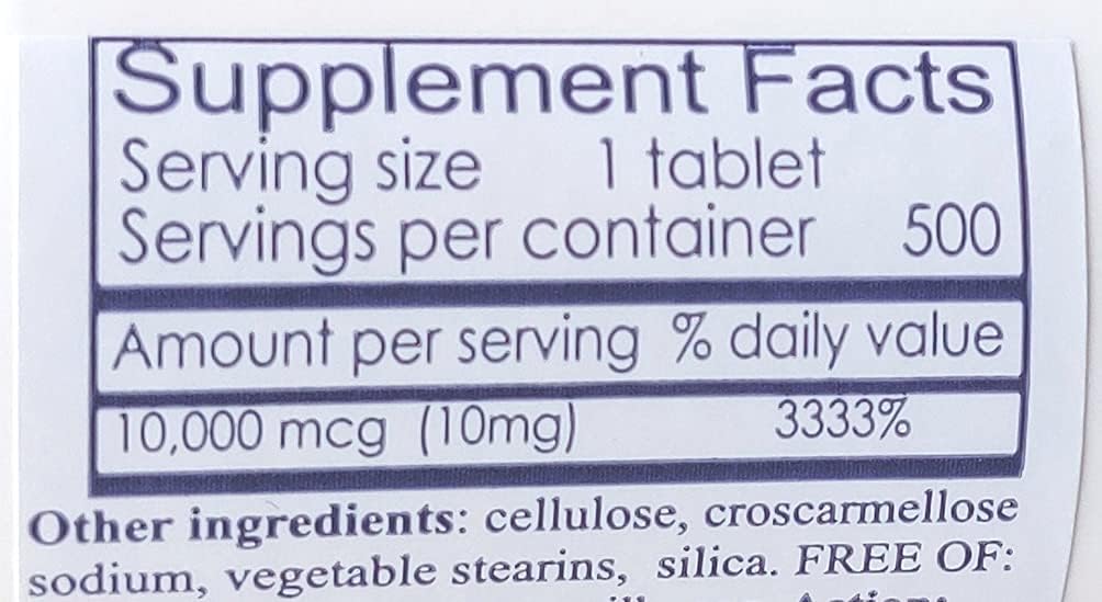 SaudávelNaturalmente Biotina 10.000 mcg (500 comprimidos) para o crescimento do cabelo, pele, unhas fortes, biotina 10mg