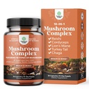 Cápsulas Advanced Mushroom Complex - 10X Lions Mane Supplement Cápsulas com Reishi, Chaga, Maitake & Shiitake para Saúde do Cérebro Suporte e Foco - Nootrópico para Clareza Mental - 30 Caps