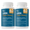Dr. Tobias Liver 21 Dia Limpar, Desintoxicação de Fio de Ervas Limpa com Solarplast, Extrato de Alcachofra, Cardo de Leite, Extrato de Dandelion & Enzimas Digestivas, 63 Cápsulas Vegetais, 3 Diário, Embalagem de 2