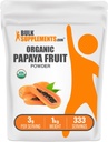 BulkSupplements.com Pó de fruta de mamão orgânico - pó aromatizante, proveniente da Carica Papaya Fruit - sem glúten, 3g por serviço, 1 kg (2,2 lbs) (Pacote de 1)