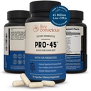 PRO45 Probióticos Consciente ao Vivo para Mulheres e Homens: Fórmula abrangente, 45 bilhões de UFC, 11 deformações, lacticínios grátis - m/Prebióticos e Probióticos - Promove Imune & Gut Health - 30 bonés vegetarianos