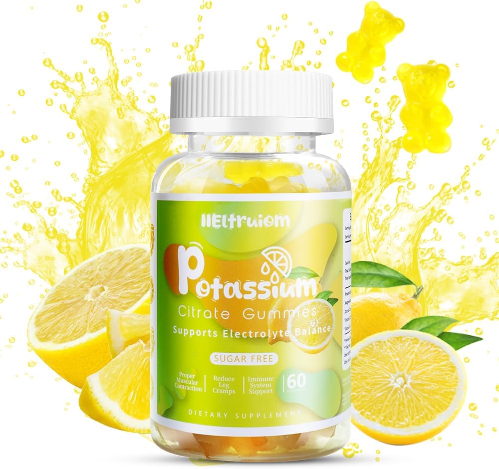 Pastilhas de citrato de potássio, Pastilhas de magnésio de potássio, 600mg Suplemento de potássio para Cães de Perna & Músculo, Glicinato de magnésio, Sem Açúcar