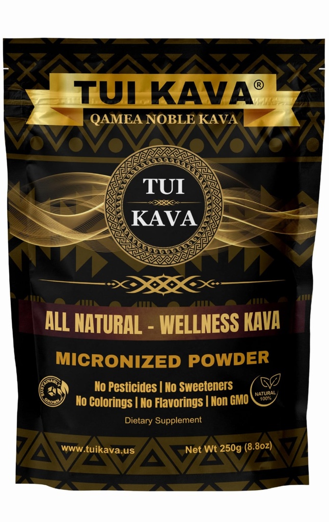 PRÉMIO WELLNESS KAVA - MICRONIZED Noble Kava 250g (8.8oz) - Tamanho de teste/viagem (Trial / Tamanho de viagem) Muito forte (Toda a relaxação natural)