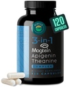 Magnésio Theanina L-Threonato Apigenin Supplement for Sleep Aid-3- in-1 Complex Supplement Support Relaxação-Melatonina-Free Magnésio- Zero Fillers- Gluten Free & Non-GMO-120 Count Veggie Cápsulas