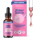 JoySpring Elderberry para crianças & Crianças Imune Suporte Líquido (1 fl oz) □ Orgânico Toddler Elderberry gotas com vitamina C