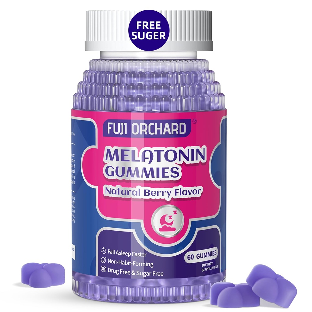 Melatonin Gummies 5mg - Natural Sleep Aid - Sleep Supplement - Sugar Free melatonin Gummies Match with Magnesium Helps You Fall Asleep Faster and Stay Asleep Longer - 60 Gummies Vegan