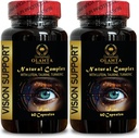 Vision Support Fórmula Natural - Suplementos de Luteína Orgânica - Suporte de Visão Natural com Beta-Caroteno e Antioxidantes - 2 Garrafas 120 Cápsulas