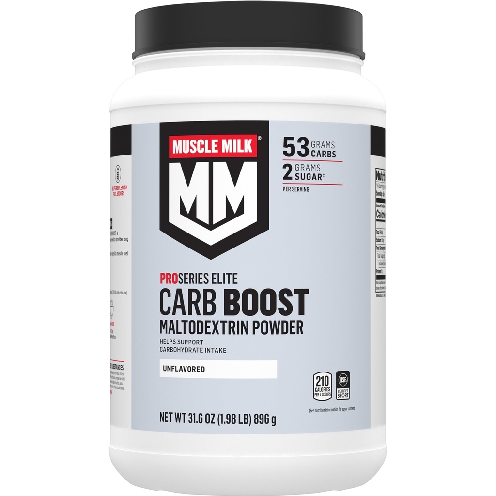 Músculo Milk Carb Boost, Maltodextrina Pó, Carboidratos complexos, NSF certificado para esporte, sem sabor, 1,98lb