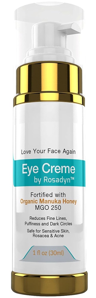 Creme de olho w/Manuka Honey MGO250 Reduz Puffiness, Fine Lines e Dark Circles
