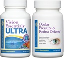 Pacote de Saúde Ocular Premium Inclui Visão Essenciais ULTRA para a saúde Macular e Retina, Deformação Ocular, Pressão Ocular, Olhos Secos e Pressão Ocular e Defesa Retina para Intraocular Saudável Adicional