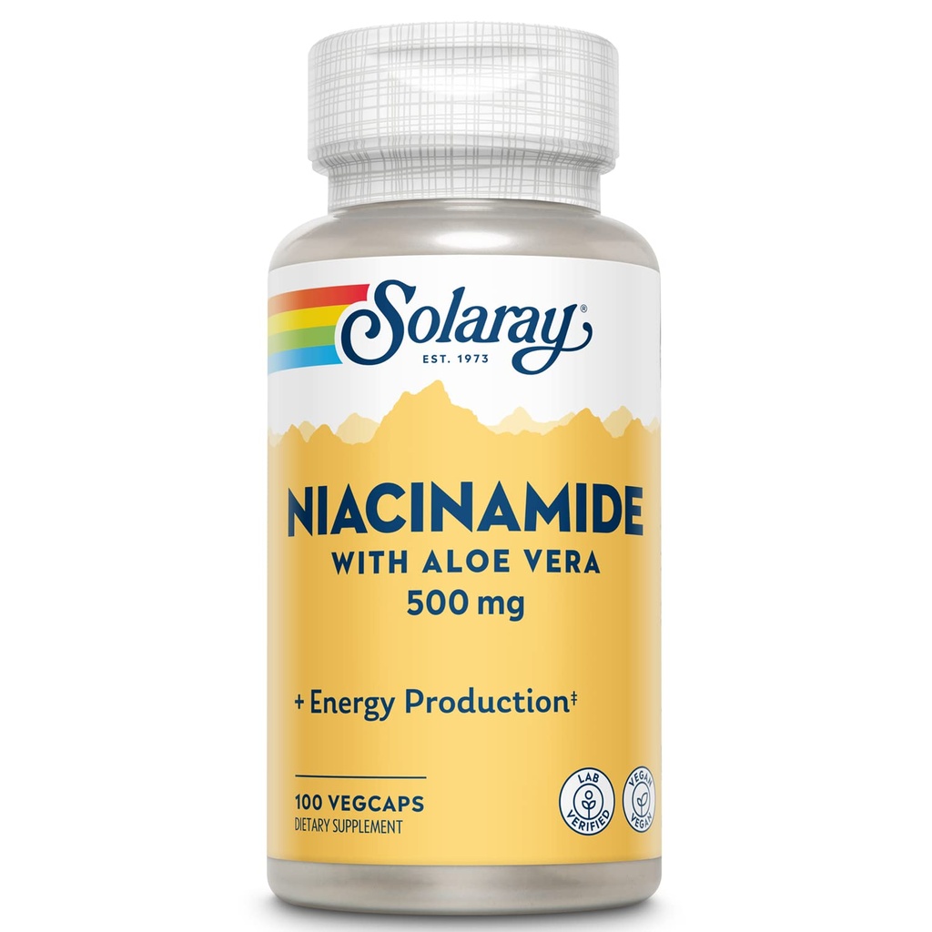 Solaray Niacinamide 500mg Supplement, 100 Capsules