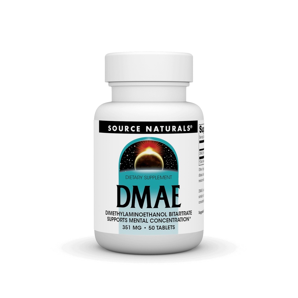 Fonte Natural DMAE, Bitartarato de Dimetilaminoetanol - Suporta Concentração Mental - 50 Comprimidos